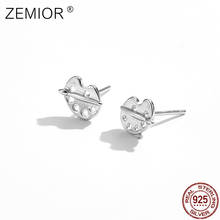ZEMIOR Genuine S925 Sterling Silver Stud Earrings For Women Hollow Color Palette And Brush Creative Silver Earrings Jewelry 2024 - buy cheap