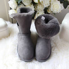 High Quality Classic China Brands 2020 Woman Snow Boots Sheepskin Leather Snow Boots Natural Fur Warm Wool Winter Women's Boots 2024 - buy cheap