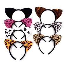 Kids 3Pcs Animal Cosplay Costume Set Ears Plush Headband Long Tail Bow Tie 649C 2024 - buy cheap