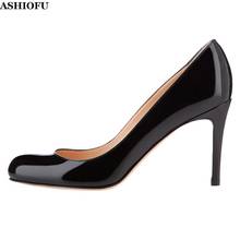 ASHIOFU Hot Sale New Handmade Ladies High Heel Pumps Simple Style 8cm Stiletto Party Dress Shoes Sexy Evening Fashion Pump Shoes 2024 - buy cheap