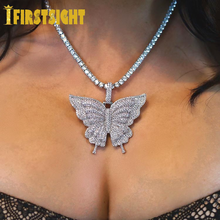 2021 New 5mm CZ Tennis Chain Butterfly Necklace Animal AAA  Zirconia Paved Bling Ice Out Butterfly Choker Women Hip Hop Jewelry 2024 - buy cheap