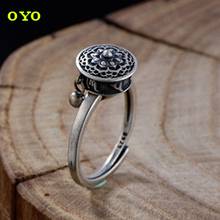Тайское серебряное кольцо для женщин 2020 новое Настоящее S925 чистое серебро ювелирное изделие регулируемое шесть слов мантра варп трубка удача женское кольцо 2024 - купить недорого