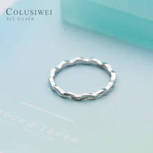 COLUSIWEI Real 925 Sterling Silver Wave Face Cut Ring for Women  Geometric Silver Ring Korean Female Fashion Jewelry Accessories 2024 - buy cheap