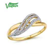 VISTOSO Gold Rings For Lady Genuine 14K 585 Yellow Gold Ring Sparkling Diamond Promise Engagement Rings Anniversary Fine Jewelry 2024 - buy cheap