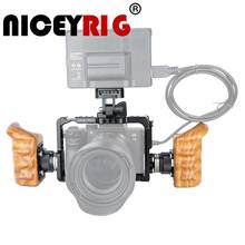 NICEYRIG for SONY A7RIII A7SII A7II A7MIII A9 Camera Cage Kit Wooden Handle Grip Wood Hand Cable Clamp ARRI Rosette 2024 - buy cheap