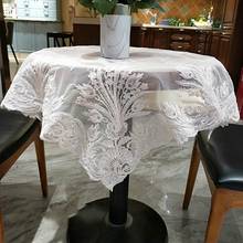 European Mesh Embroidery Water Soluble Lace Trim Luxury Pink Tablecloth Furniture Dust Cover Cloth Christmas Wedding Decoration 2024 - buy cheap