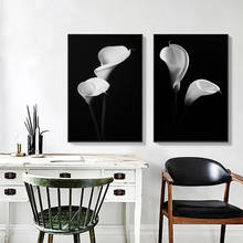 Wall Art Canvas Poster Black and White Flower Print Scandinavian Painting Nordic Decoration Picture Modern Living Room Decor 2024 - buy cheap