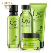 Anti Aging Daily Skincare Set 4pcs Green Tea Cleanser Toner Cream Moisturizing Oil-control Shrink Pores Anti Wrinkle Face Care 2024 - buy cheap