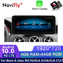 Rádio automotivo com android, 8 núcleos, 4g lte, 4 + 64gb, para benz a class w176 gla cla w117 w117, com tela de 12.5 polegadas, carplay em blu-ray 2024 - compre barato