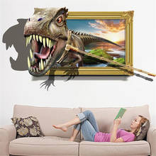 vivid 3D dinosaur wall sticker  home decoration jurassic period animal movie poster wall stickers for kids rooms Movie poster 2024 - buy cheap