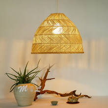 Подвесной светильник в японском стиле из натурального ротанга, подвесные лампы для гостиной, домашний декор, подвесное освещение в помещении, лофт 2024 - купить недорого
