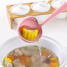 Cuchara de sopa 2 en 1, colador de cocina para el hogar con mango largo, cucharón de plástico, vajilla, accesorios de cocina 2024 - compra barato