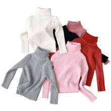 Suéter grueso de punto de cuello alto para niñas, Jersey sólido para niñas de 4 a 13 años, otoño e invierno, 2019, RT146 2024 - compra barato