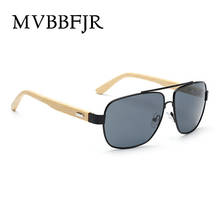 Mvbbfjr óculos de sol de madeira de bambu, óculos de sol quadrado espelhado de marca de design vintage e grande uv400 2024 - compre barato