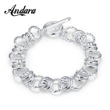 New 925 Sterling Silver Bracelet Round Exaggerated Silver Bracelet Men And Women Jewelry Gifts 2024 - buy cheap