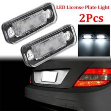 Luzes led de marca para mercedes benz, 2 peças, acesso externo da placa de carro, w203, 5d, w211, w219, r171 2024 - compre barato