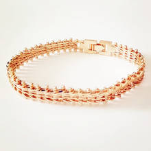 Pulseira feminina 2021 ouro rosa, bracelete elegante 2024 - compre barato