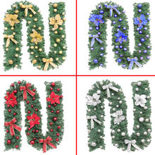 Guirlanda de natal artificial verde de led, 2.7m, árvore de guirlanda, ornamento de suspensão, decoração colorida para festa de natal 2024 - compre barato