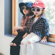 Pantalones vaqueros informales para niños y niñas, ropa de otoño, a la moda, combina con todo, con agujeros en blanco y negro, 2 a 6 años 2024 - compra barato