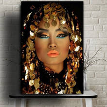 woman canvas pictures Bling gold makeup home wall art posters and prints wall pictures for living room home cuadros decoration 2024 - buy cheap