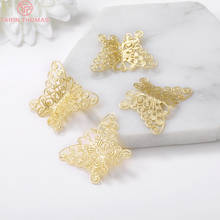 Pingentes de borboleta de bronze 6 peças, 35x26mm com buraco de 1mm 24k cor dourada de alta qualidade acessórios para fazer joias diy 2024 - compre barato