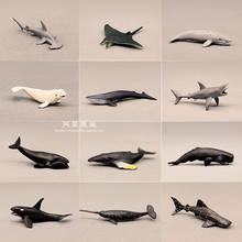 Modelo miniatura de animais, baleia azul, esperma, golfinho, tubarão, oceano mundial, decoração para aquário, acessórios para tanque de peixes, estatueta de brinquedos 2024 - compre barato