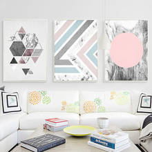 Pink Geometry Canvas Art Posters and Prints Abstract Painting Nordic Style Wall Pictures for Living Room Modern Home Decor 2024 - buy cheap