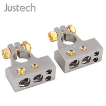 Justech 2 / 4 / 8 / 10 Gauge AWG Positive & Negative Battery Terminals Clamp and Shims (Pair)+/- Battery Terminal 2024 - buy cheap