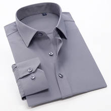 Camisa de negocios elástica para hombre, camisa de manga larga, Color gris, Multicolor, selección, para entrevista, de talla grande, 8XL, 9XL, 10XL 2024 - compra barato