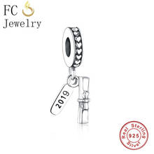 FC Jewelry Fit Original Brand Charms Bracelet Real 925 Silver Ribbon Bow Letter Kralen Beads Pendant Berloque Child 2019 Gift 2024 - buy cheap