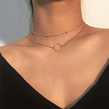 Collar de cadena con forma de O geométrica para mujer, Gargantilla cuadrada, collares con eslabones mixtos, joyería minimalista, regalo 2024 - compra barato