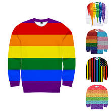 Luxury Funny Rainbow Flag Lesbians Gays Men/women Capless Sweatshirt Mens Long Sleeve 3D Hoodie LGBT Hoodies Sweatshirts 2024 - buy cheap