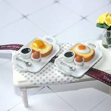1 Set 1/12 Miniature Dollhouse Resin Toast Egg Coffee Breakfast for Blyth OB11 Doll House Play Kitchen Toy Accessorie 2024 - buy cheap