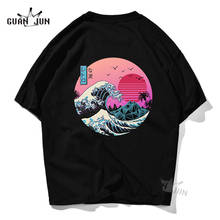 Men Harajuku O-Neck Cotton Black Short Sleeve Man's T-Shirt The Great Retro Wave T-Shirt Tee Shirt Hip Hop Tees Tops 2024 - buy cheap