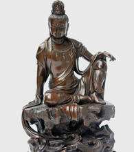 12 "china tibete bronze lótus guanyin kwan-yin bodhisattva sit estátua de bronze 2024 - compre barato