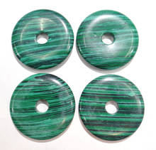 wholesale 15pcs high quality natural stone donut charms malachite pendants 40mm for jewelry making necklace Accessories 2024 - buy cheap