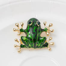 RHao Vivid Green Enamel Frog pins Animal Brooches for Women Men Coat Collar pins jewelry accessories kids bags badge hijab pins 2024 - buy cheap