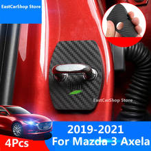 for Mazda 3 Axela 2019 2020 2021 Car Door Lock Cover Protective Buckle Cover Latch Stop Anti Rust Car Carbon Fiber Accessories 2024 - buy cheap