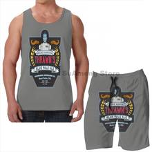 Camiseta estampada para homens e mulheres, roupa de praia divertida para o verão, conjunto de colete fitness para homens e mulheres 2024 - compre barato