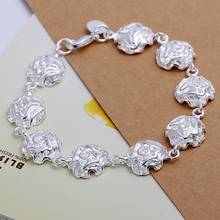 925 Sterling silver bracelet for women lady hot sale Silver color Jewelry elegant charm wedding chain flower cute free shipping 2024 - buy cheap