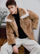 Winter Real Fur Coat Men Genuine Leather Jacket Natural Sheep Fur Coats Long Shearling Jacket Men Clothes 2020 V19131 KJ3333 2024 - buy cheap