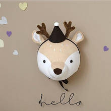 Plush Animal Heads Elephant Bear Deer Wall Decor For Children Baby Girl christmas Birthday stuffed Toys Nursery Room Decoration 2024 - buy cheap