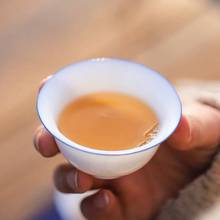 Xícara de chá de cerâmica luwu, copo de chá de porcelana branca kung fu 2024 - compre barato