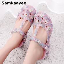 Size 36-39 Women Sandals Slippers Platform Shoes Mules Clogs Beach Shoes Summer Female Flower Print Breathable Jelly Zapatos y33 2024 - buy cheap