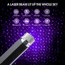 Mini projetor led estrelado com atmosfera laser, luzes led para teto interno, decoração noturna de automóveis, lâmpada para galaxy 2024 - compre barato