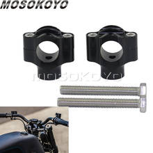 Guidão moto de alumínio cnc racer, 7/8 polegadas, 1 polegada, 22mm, 25mm, braçadeira de montagem de barra artesanal, para harley sportster, dyna, chopper, bobber 2024 - compre barato