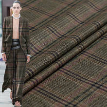 Pearlsilk-tejido de lana para mujer, tejido de lana 100% teñido a cuadros japoneses, tejido de costura para chaqueta de otoño, envío gratuito 2024 - compra barato