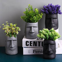 Art Portrait Flower Pot Vase Sculpture Resin Human Face Family Flower Pot Handmade Garden Storage Flower Arrangement Home Decors 2024 - buy cheap