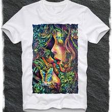 T Shirt Trippy Psychedelic Art Watercolor Girls Kiss LSD MDMA Acid Albert Hofmann Dmt Swag Hipster 2024 - buy cheap