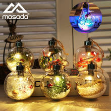 Mosodo-Bola de Navidad transparente y luminosa, colgante LED para árbol de Navidad, decoración hueca, adorno colgante para jardín y Festival 2024 - compra barato